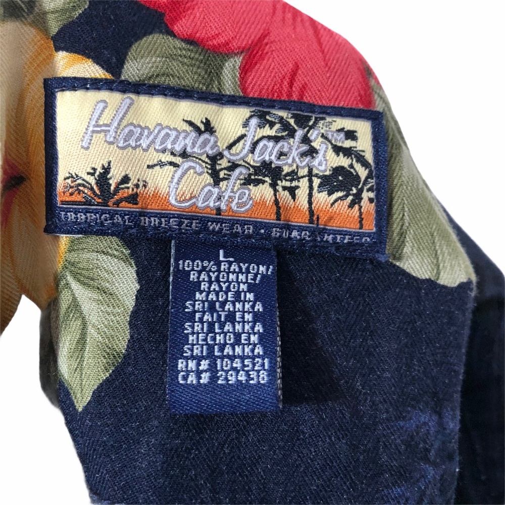 Havana Jack's Cafe Cropped Hawaiian Shirt, Sz L - Picture 4 of 5